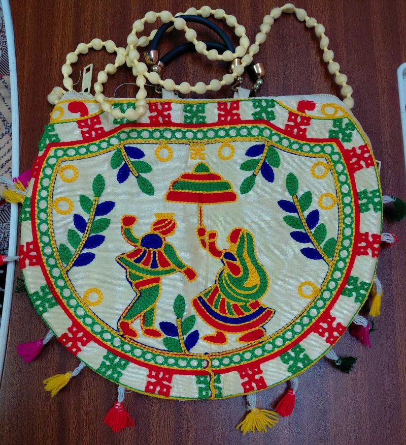 Handcrafted Embroidered Circle Bag