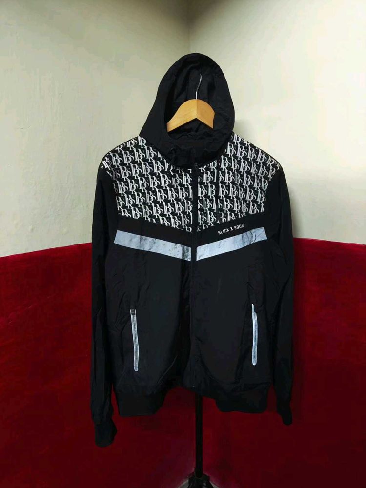 Stylish Black &amp; White Logo Jacket