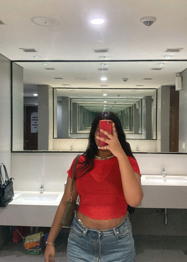Red Mesh Top