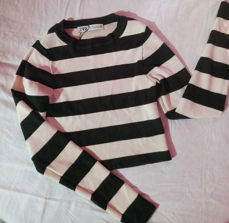 Chic Striped Long Sleeve Top