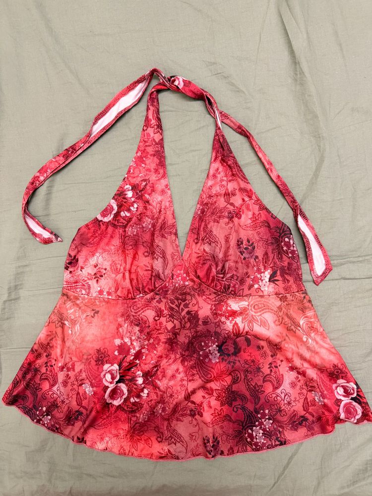 Floral Halterneck Tank Top