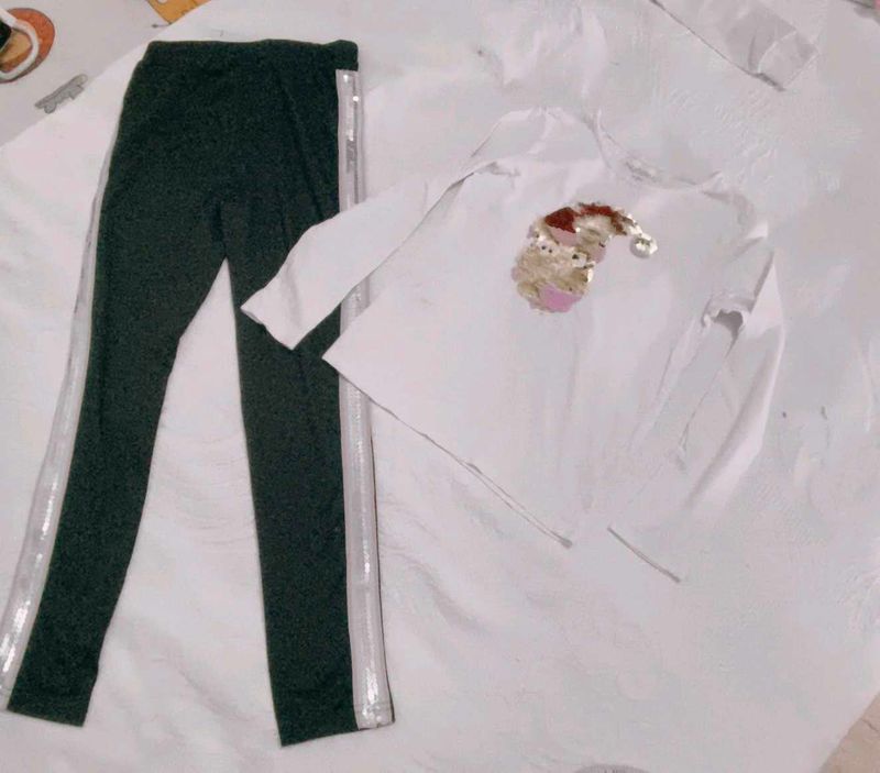 Very Beautiful Sequin Work Top With Leggings
