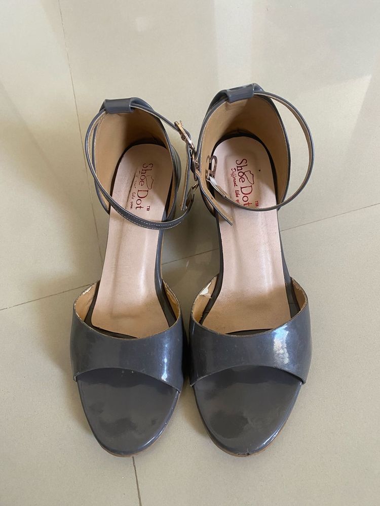 Stylish Grey Block Heels