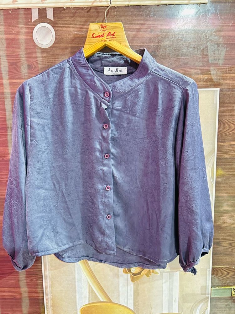 Stylish Textured Button-Up Top
