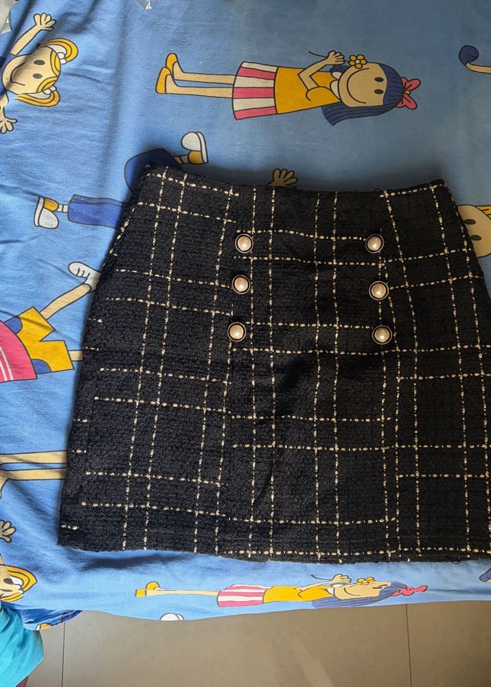 Chic Tweed Mini Skirt | High waist