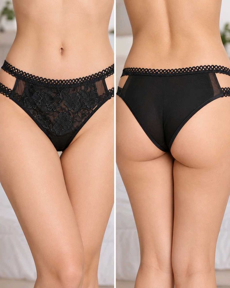 Black Lace Brief Panty