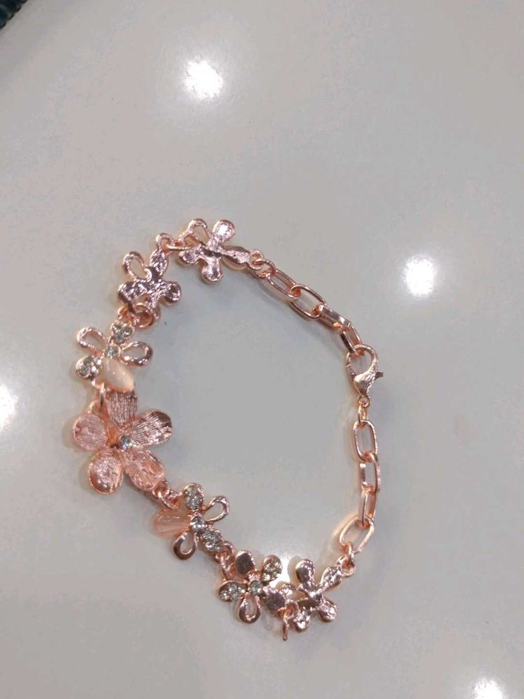 Rose Gold Floral Bracelet