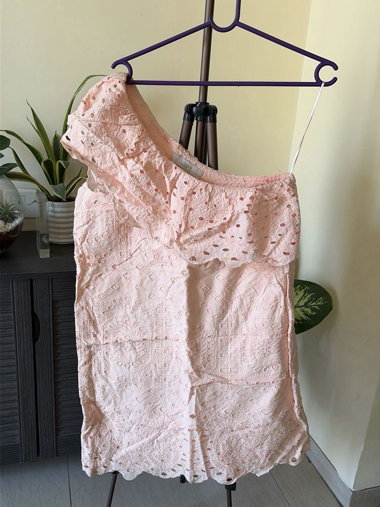 Peach One Shoulder Dress