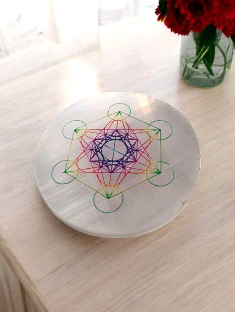 Arch Angel Metatron Selenite Charging Plate