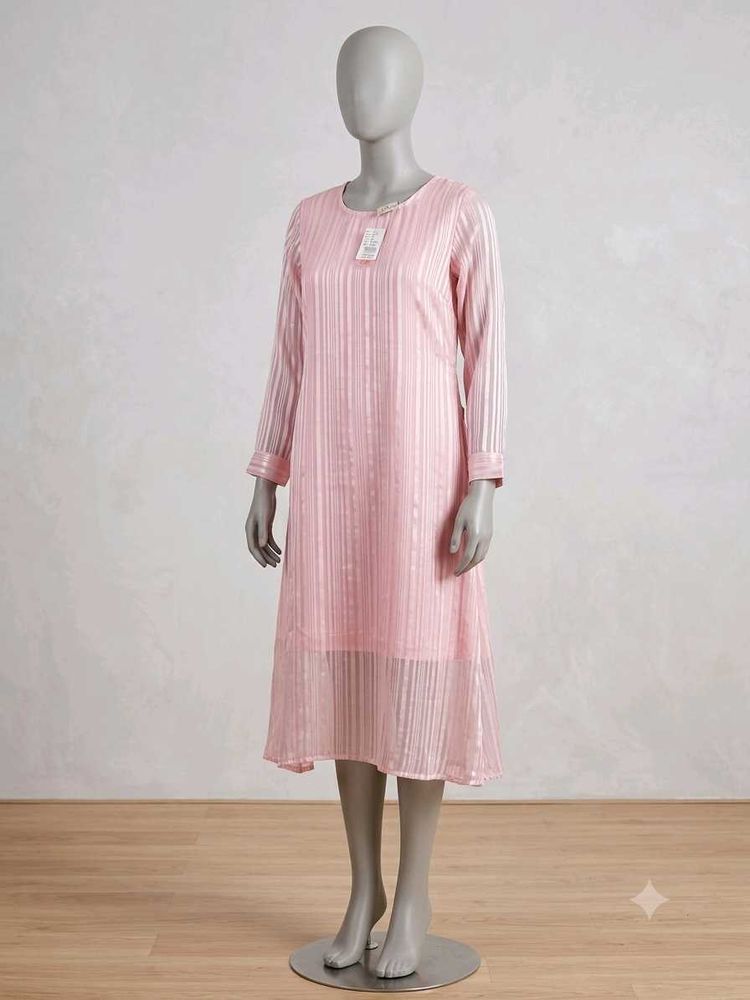 Elegant Pink Striped Dress