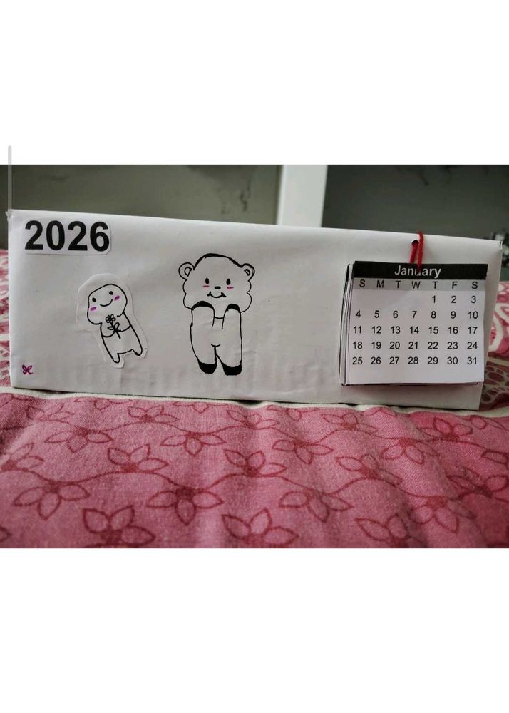 173.Cute Cartoon Bear &amp; Blob Calendar 2026