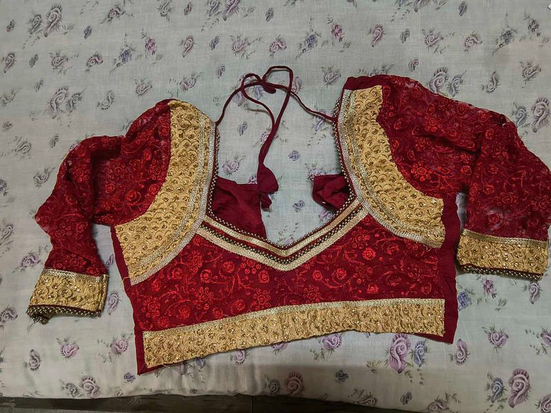Red Embroidered Blouse