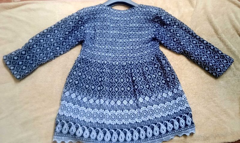 Elegant Black &amp; White Ethinic Chikankari top