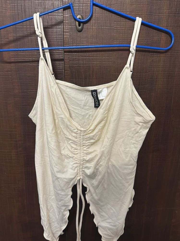 Cream Ruched Camisole Top