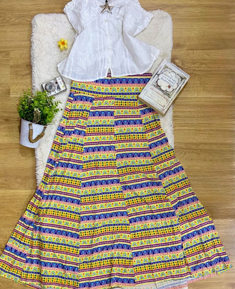 Bohemian Print Maxi Skirt