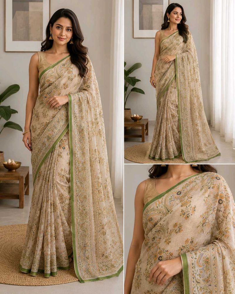 Elegant Paisley Print Saree