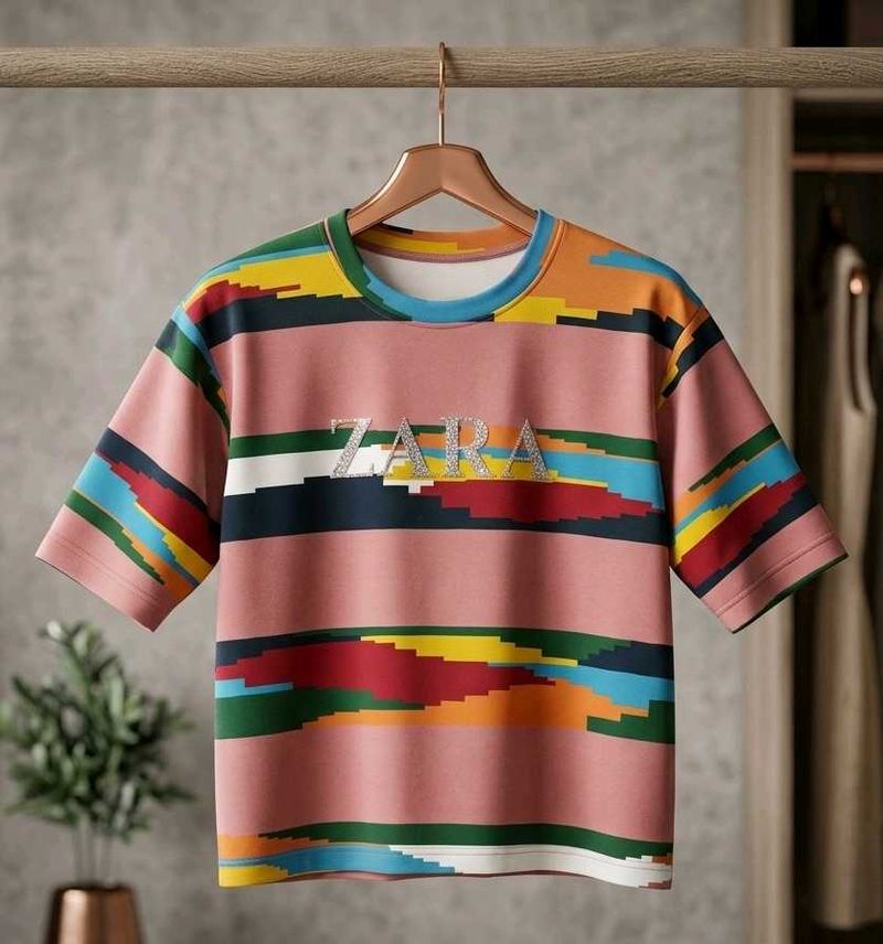 Zara Striped Rhinestone T-Shirt