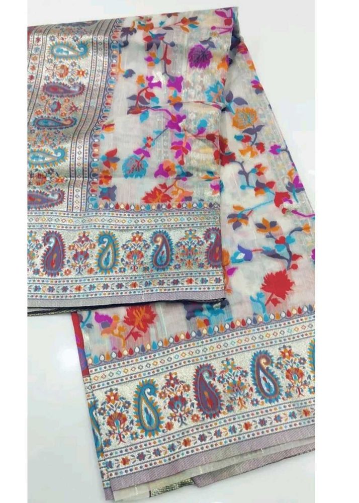 Rajwadi Pashmina Floral Print Saree