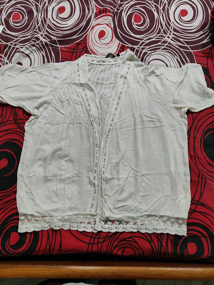 Women Rayon Shrug With Lace