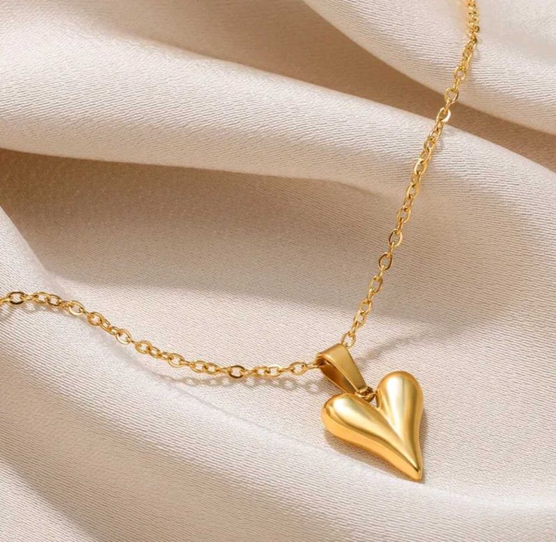 Anti Tarnish Gold Heart Necklace