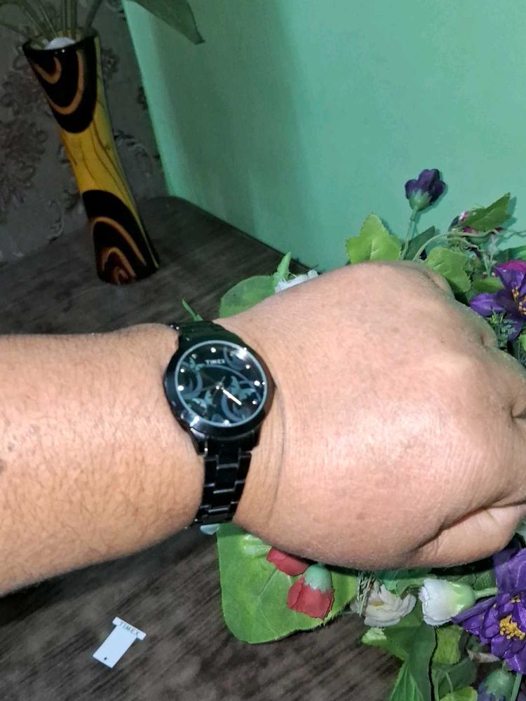 Timex Black Metal Watch