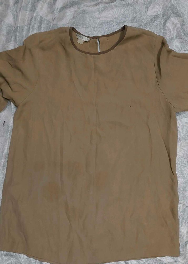 Classic Beige Short Sleeve Top
