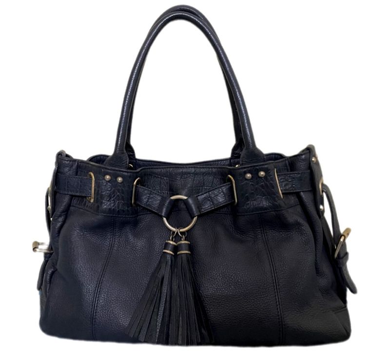 Authentic Balenciga Navy pebbled shoulder
