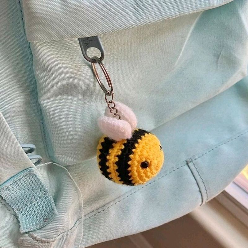 Crochet Bee Keychain