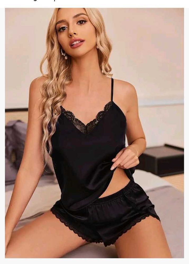 Kellberry Satin Lace Pajama Set
