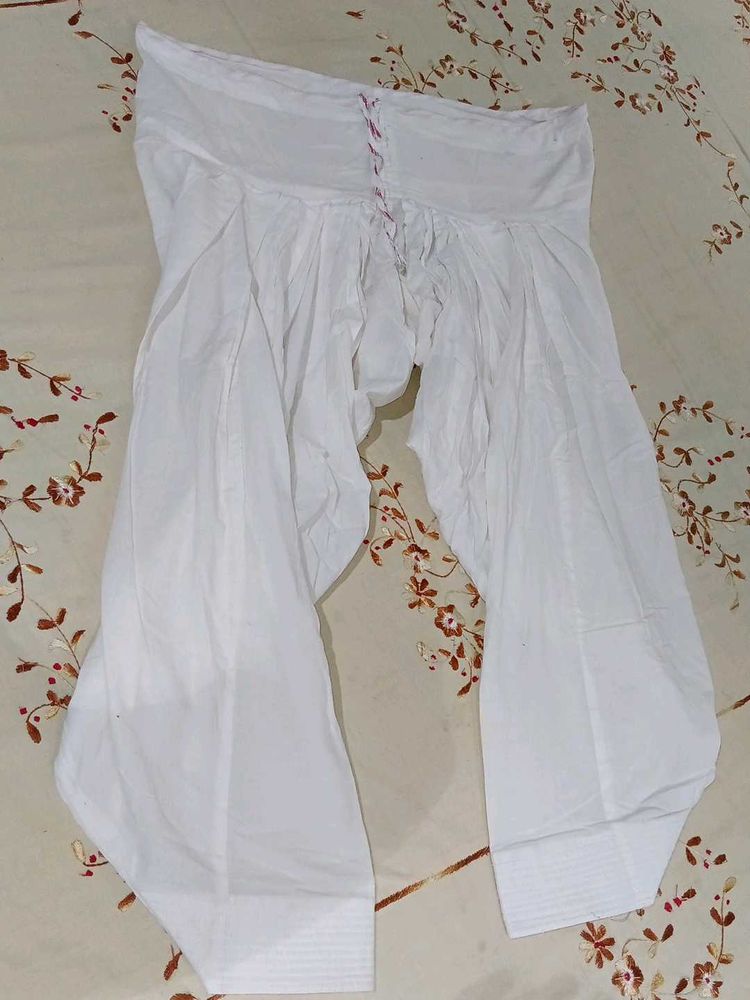 White pure cotton patiala salwar