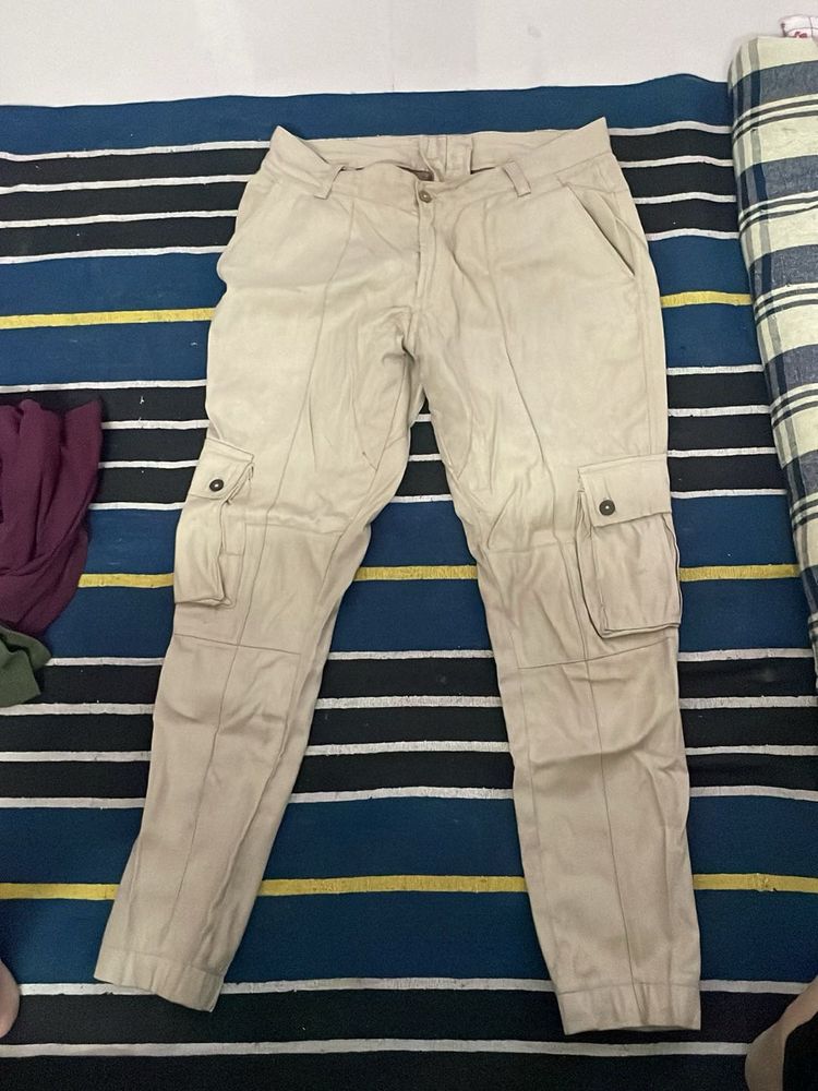 Beige Cargo Pants