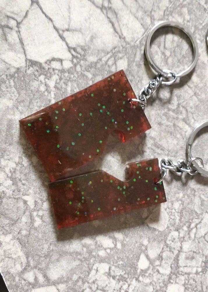 Sparkly Red Heart Keychains (2-Piece Set)