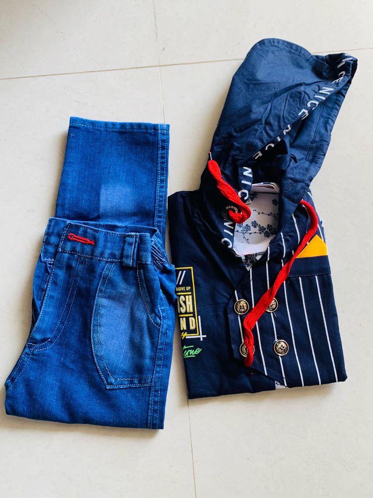 Boy's Outfit: Hoodie and Jeans Set