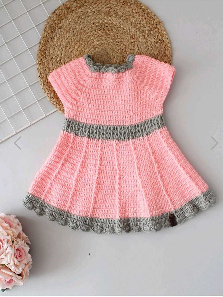 Handmade Crochet Baby Dress 3-9 Month