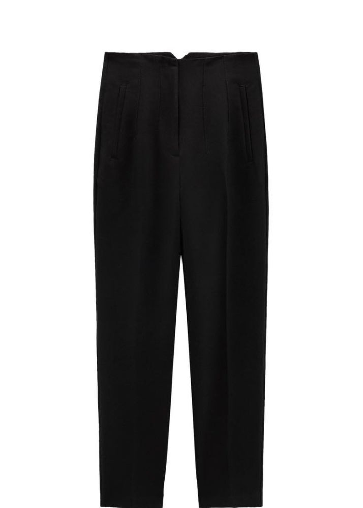 ZARA High-Waisted Tailored Black Trousers