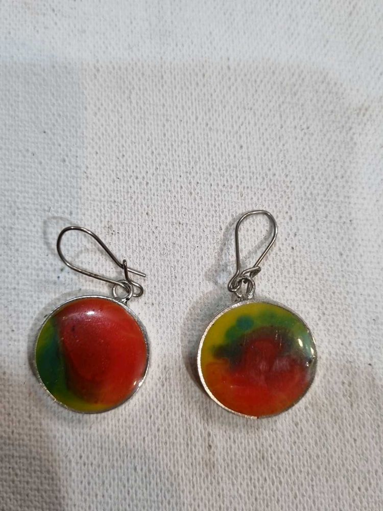 Colorful Round Pendant Earrings