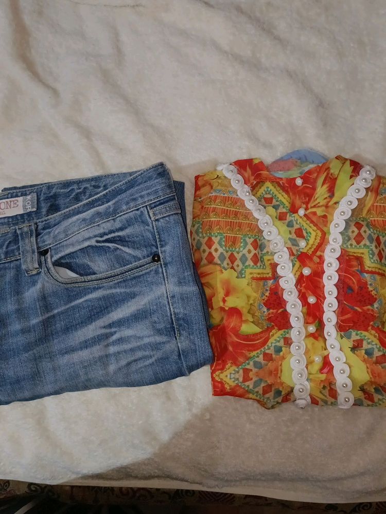 Limited Offer Jeans Top Set