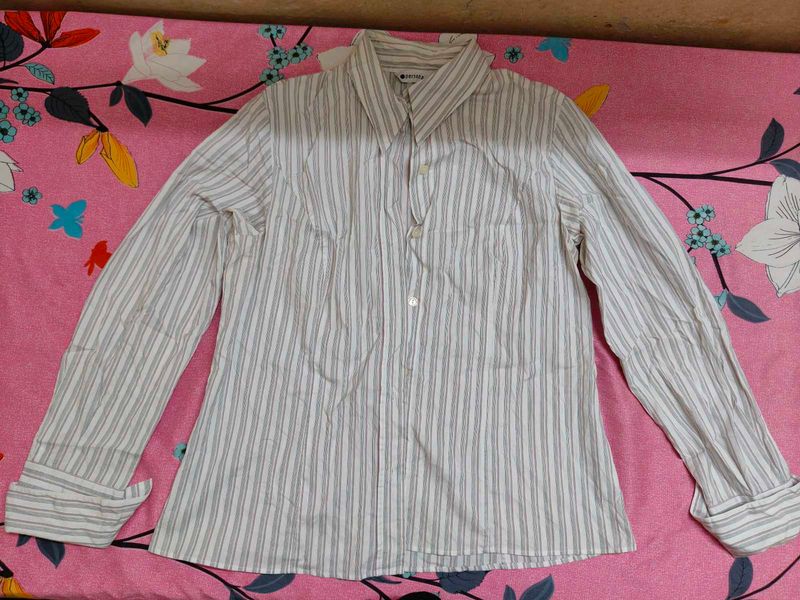 Striped Long Sleeve Button-Up Shirt