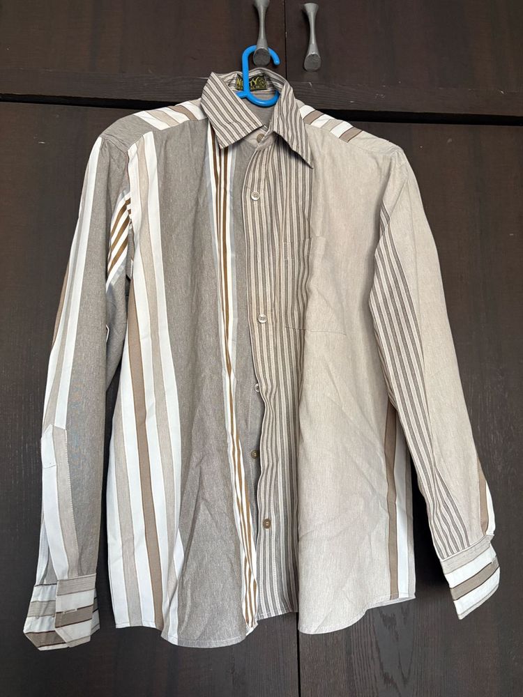 Retro Striped Button-Up Shirt