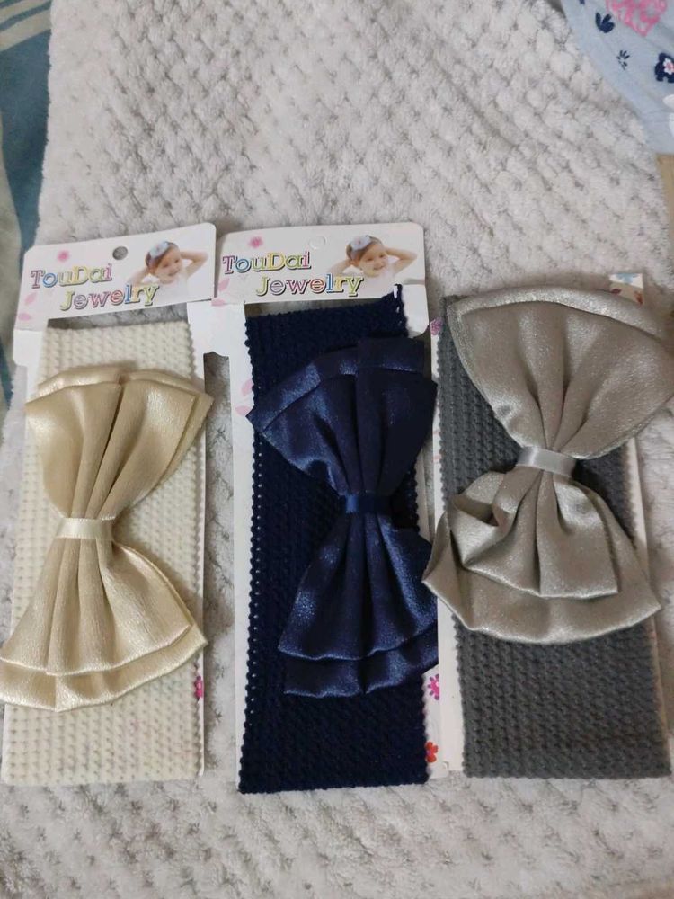 Baby Headbands with Bows (Set of 3)
