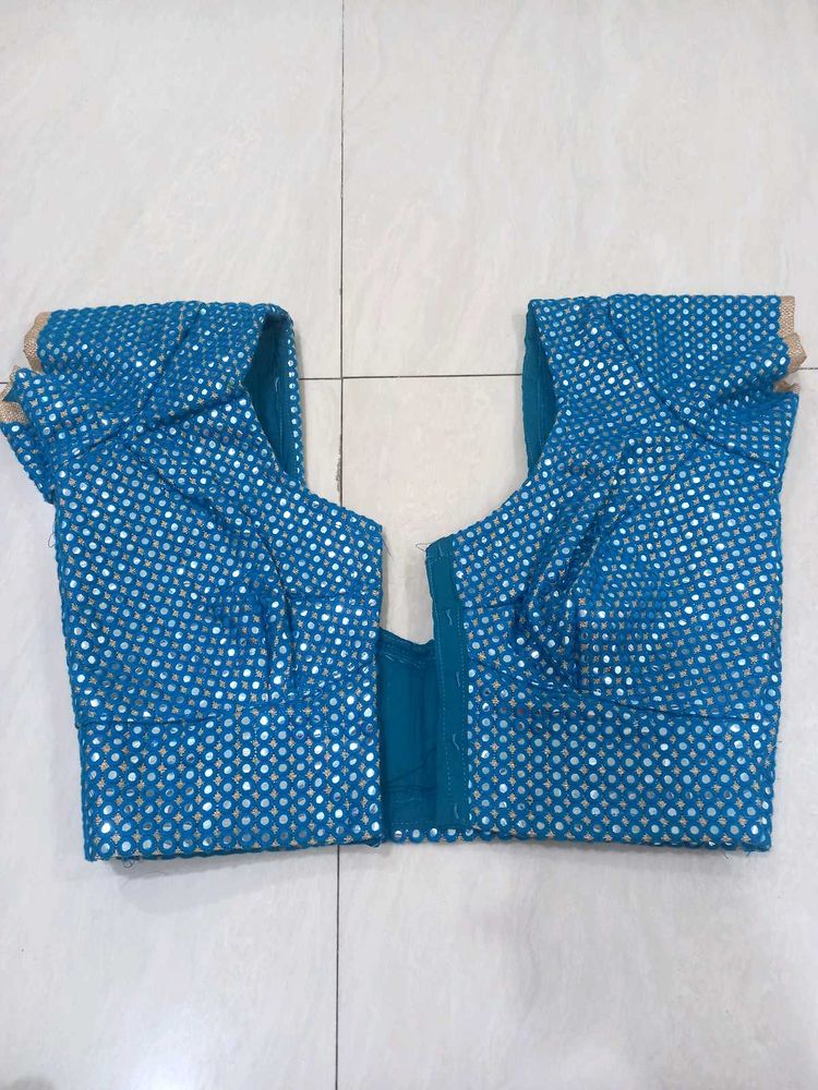 Stunning Blue Sequined Blouse