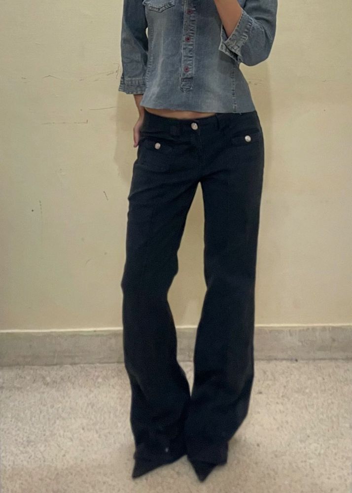 Dark navy flared jeans