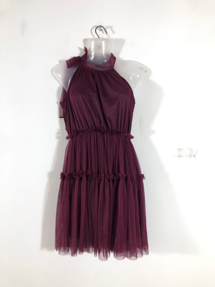 Elegant Tulle Halter Neck Dress