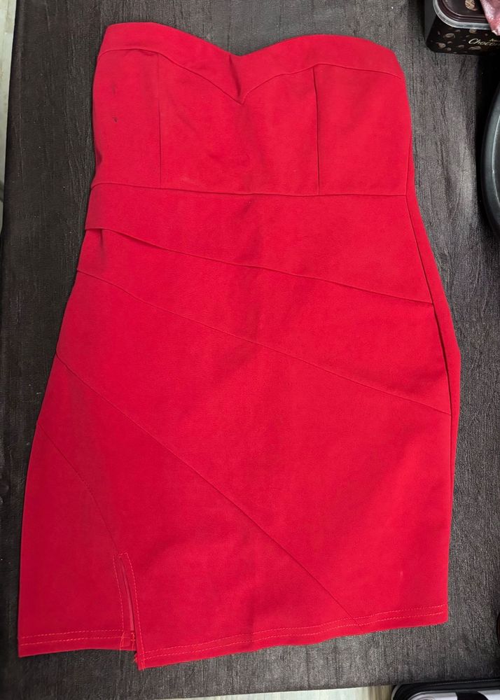 Stunning Red Strapless Mini Dress
