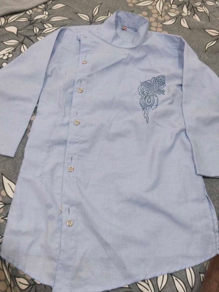 Light Blue Embroidered Kurta