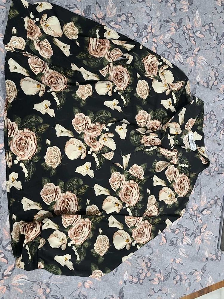 Vintage Floral Black top