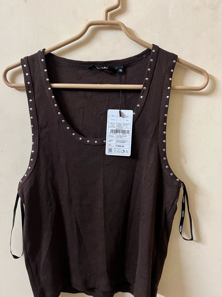 Studded Ribbed Tank Top