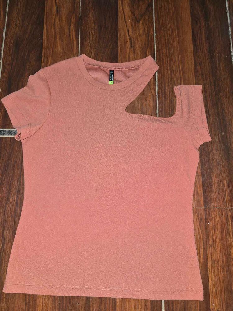 Chic One-Shoulder Cutout Top