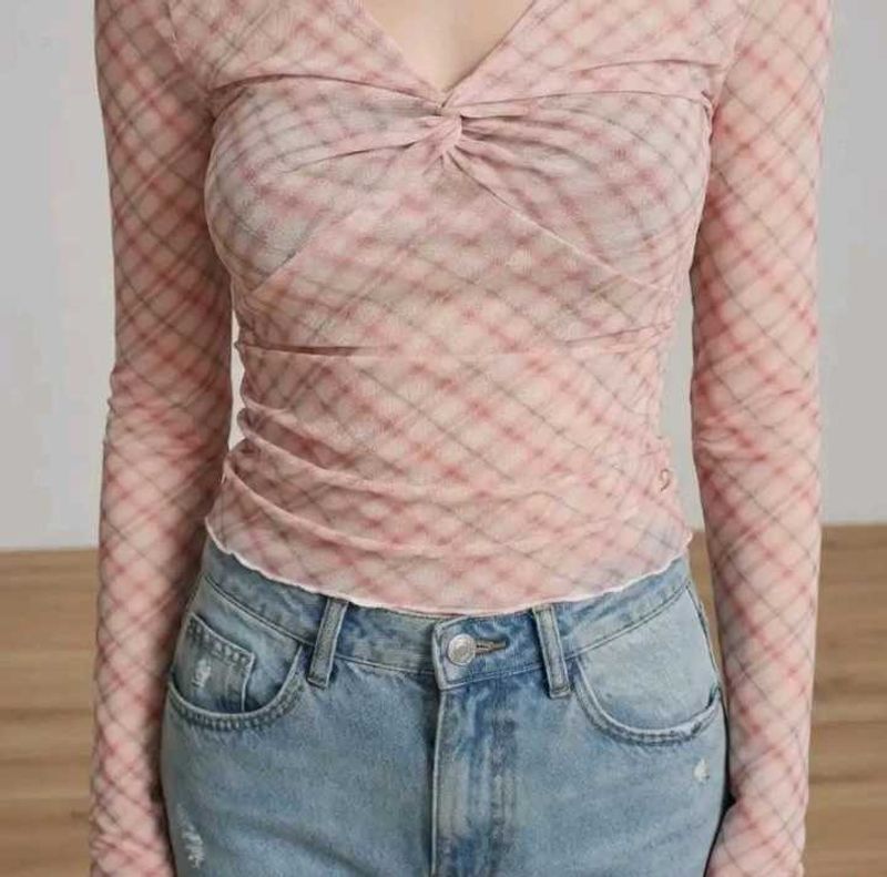 SUO plaid top