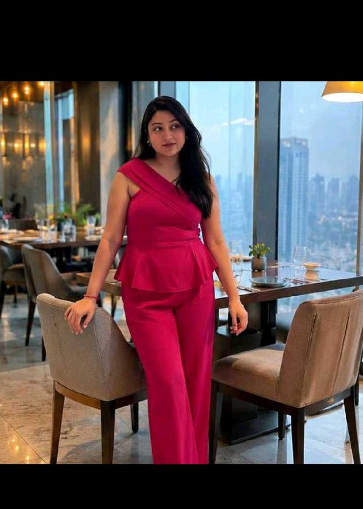 Chic Magenta Peplum cord set
